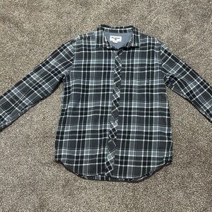 Billabong Men's Henderson Long Sleeve Woven Flannel medium Black Heather